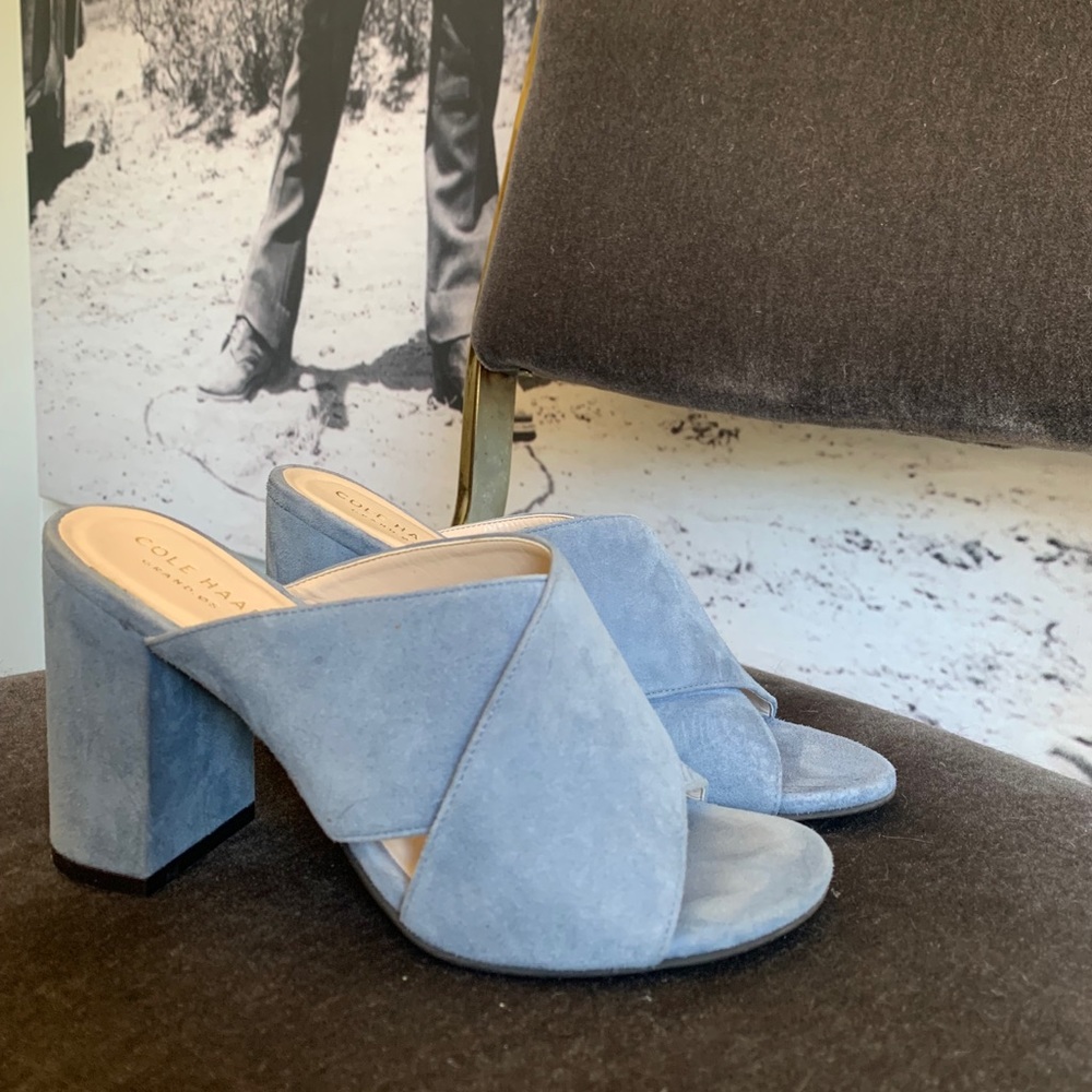 Cole Haan Gabby Sandal in Cornwall Blue Suede